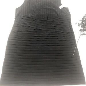 NWT Dressbarn Collection Black Bodycon Sleeveless Sheath Dress, Cool Details 24W